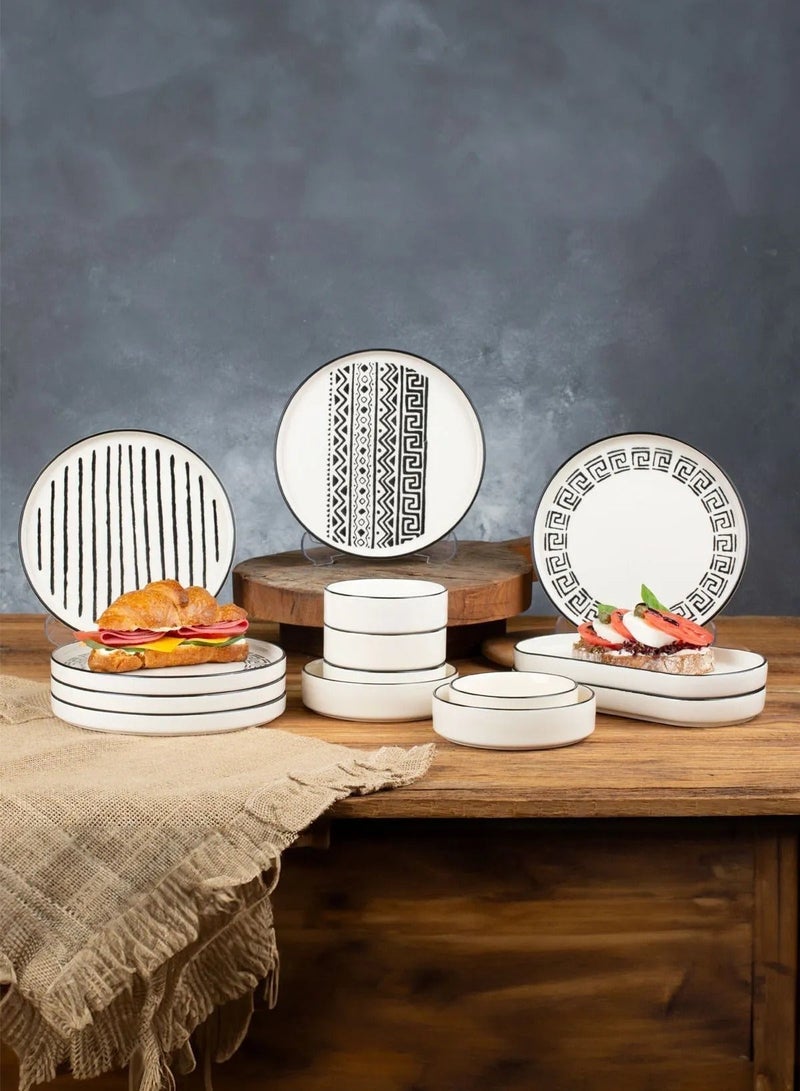 Kitchen Life Sio Savior 14-Piece Serving 6-Person Ceramic Breakfast Set – Made in Turkey - Image 4